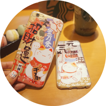 Gambar Iphone6 plus5 populer Beruntung Beruntung kucing handphone shell