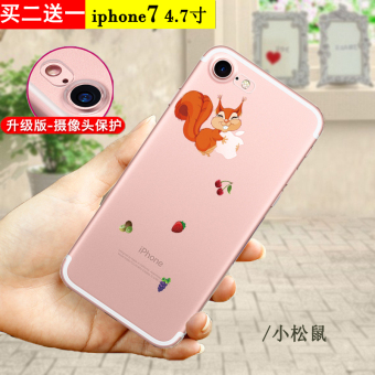 Gambar Iphone7 7Plus kartun silikon transparan Apple ID anti Drop soft shell handphone shell