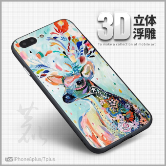 Gambar Iphone8plus 3D Silikon Retro Seni Lukisan Cat Shell Casing HP