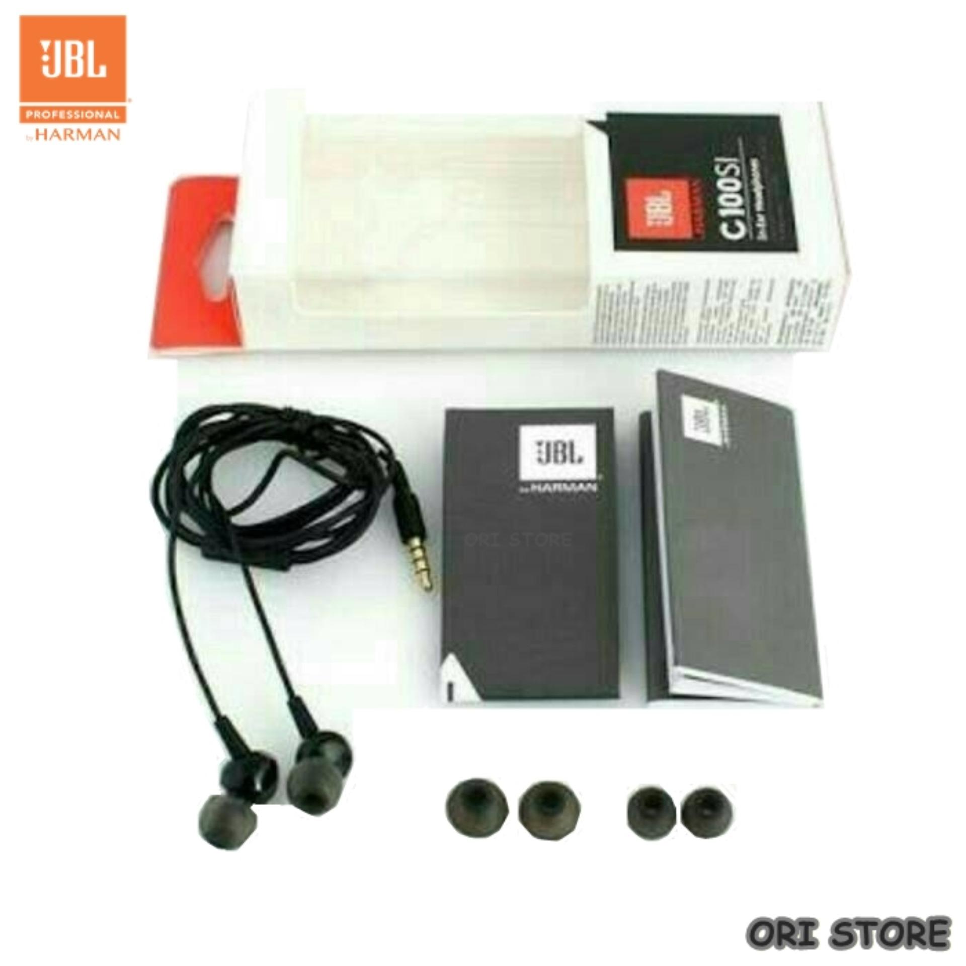 JBL C100SI IMS Wired In-Ear Headphone Original Handsfree with Mic by HARMAN - Hitam