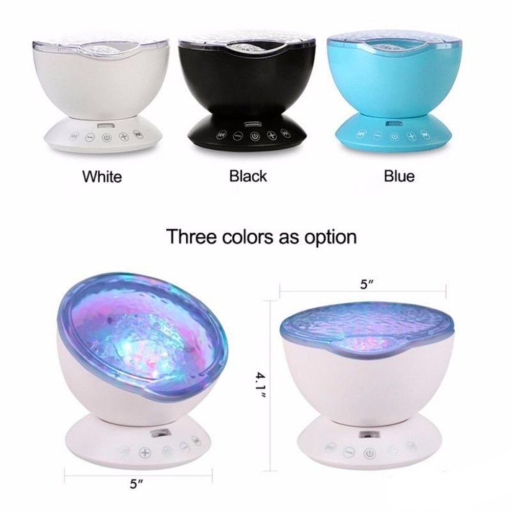 JinGle Romantic Ocean Waves Projector Light Daren Waves Night LightSpeaker Lamp 12 LED - intl ...