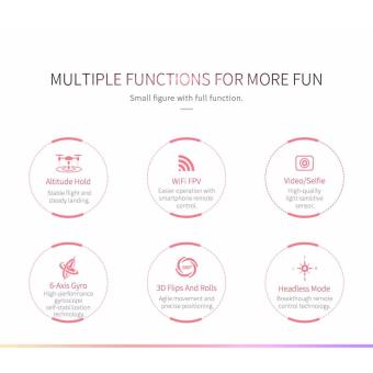 JJRC H37 ELFIE WIFI FPV 720P Mini Drone RC Quadcopter w Camera -Pink