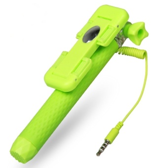 JOR LAZP0001GN Super Mini Selfie Stick for Phone Camera Cable Take Pole (Green) - intl  