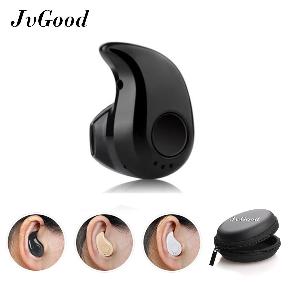 JvGood Mini Bluetooth Headphone Nirkabel Earbud In-ear Earphone Headset dengan Mikrofon dengan Earphone Case Kotak