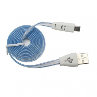 Kabel Data Micro USB Smile LED - Putih  