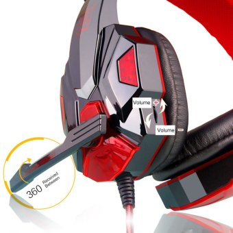 Kebisingan Membatalkan Lampu LED Atas Headphone Telinga Denganmikrofon Untuk Permainan Komputer (merah) Pebruari 2019 - 3 Kebisingan membatalkan lampu LED atas Headphone telinga denganmikrofon untuk permainan komputer (merah) - 3