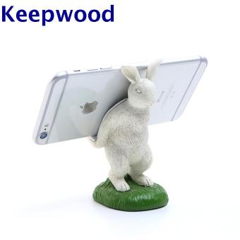 Gambar Kecil kelinci putih telepon dudukan telepon pemegang