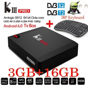 Gambar KIII PRO 3GB 16GB S912 DVB S2+T2 Android 6.0 4K Smart TV Box K3 Pro  intl