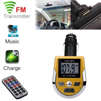 Gambar LCD Car MP3 MP4 Player Wireless FM Transmitter Modulator SD  MMCCard w  Remote   Int l   intl