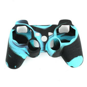 Gambar Leegoal Black and Blue Super Grip Glow Silicon Protective Skin CaseCover for Sony Playstation PS3 Remote Controller   intl