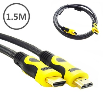 Gambar leegoal Full Copper HDMI Cable Support 3D High definition Line Computer Connection TV Line(Yellow,1.5 M)   intl