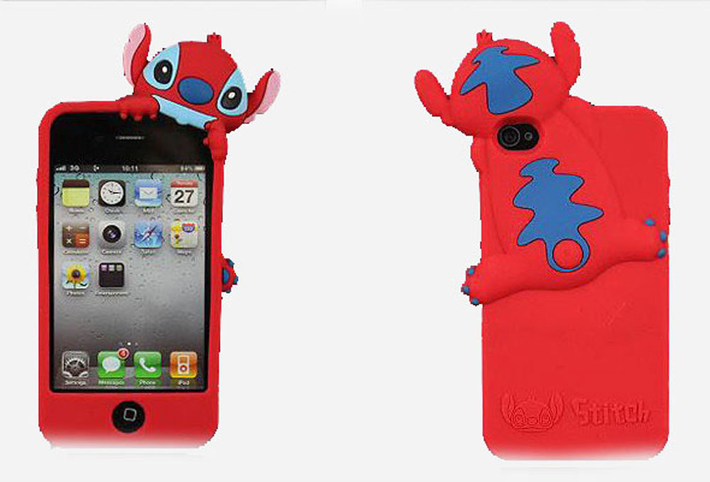 Leegoal Red 3D Stitch Hide and Seek Silicone Case Cover for Apple iPhone 5 5S ...
