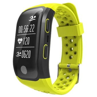 Gambar leegoal S908 GPS Smart Bands With Heart Rate Sleep Monitor Sedentary Reminder Pedometer IP68 Waterproof Fitness Trackers For Ios Andriod(Yellow)   intl