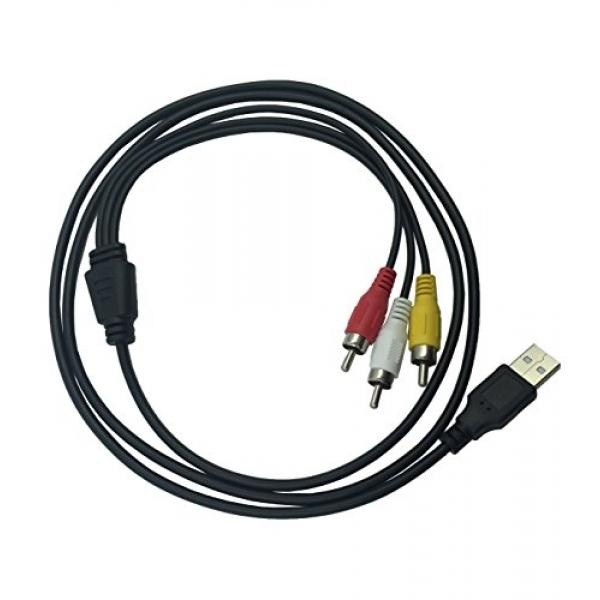 LEMENG 4.7Ft 1.45 M USB Male Ke 3RCA Male Plug Audio/Video AV Camcorder Adaptor Kabel Kabel untuk Vidio TV & Video-Intl
