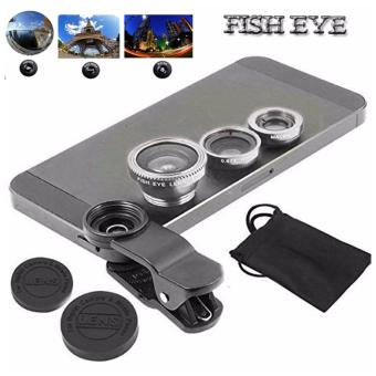 Gambar Lensa Fisheye 3in1 For Universal Smartphone Fisheye,Wide,Macro Silver