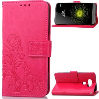 Gambar Lg g5 h830 g5 empat daun semanggi timbul dompet ponsel lengan pelindung
