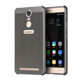 Gambar Logam kawat Bumper menggambar kembali penutup case untuk Lenovo K6 Note (hitam)