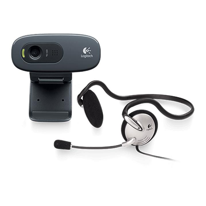 Logitech C270H HD Webcam with Headset
