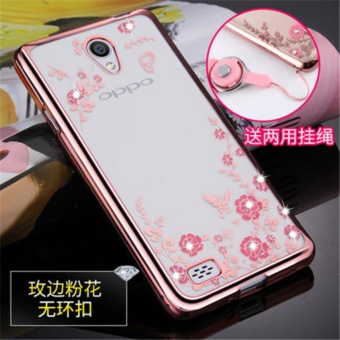 Gambar Luxury Rhinestone Phone Case Cover Finger Rotated Ring Holder StandTPU For oppoa11 A11W A11T 4.5 \