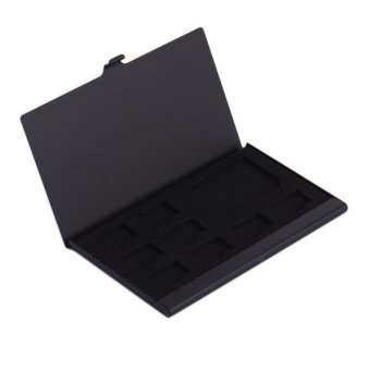 Gambar Metal Single layer SD TF Memory Card Storage Box 8TF+1SD ProtectiveCase   intl