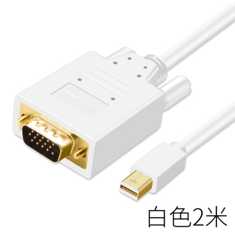 Gambar Mini apel mac komputer yang terhubung ke port converter adaptor kabel