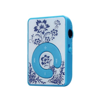 Gambar Mini Clip Flower Pattern MP3 Player Music Media Support Micro SD TFCard BU   intl