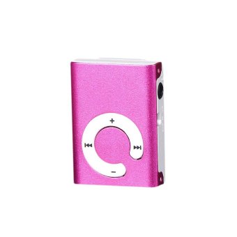 Gambar Mini Clip Metal USB MP3 Player Support Micro SD TF Card Music Media Pink   intl