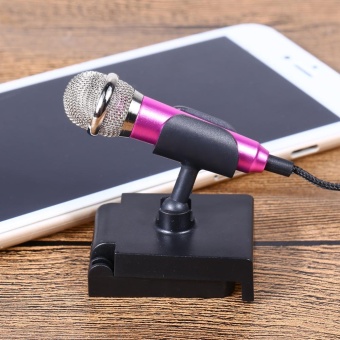 Mini Condenser Microphone With 3.5mm Plug Mobile Phone And Mic Stand(Rose) - Intl Agustus 2019 - 3 Mini Condenser Microphone with 3.5mm Plug Mobile Phone and Mic Stand(Rose) - intl - 3