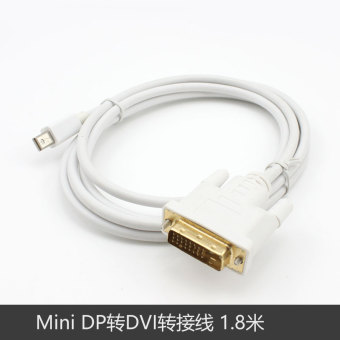 Gambar Mini DVI ke DVI monitor yang terhubung ke kabel DVI kabel adaptor