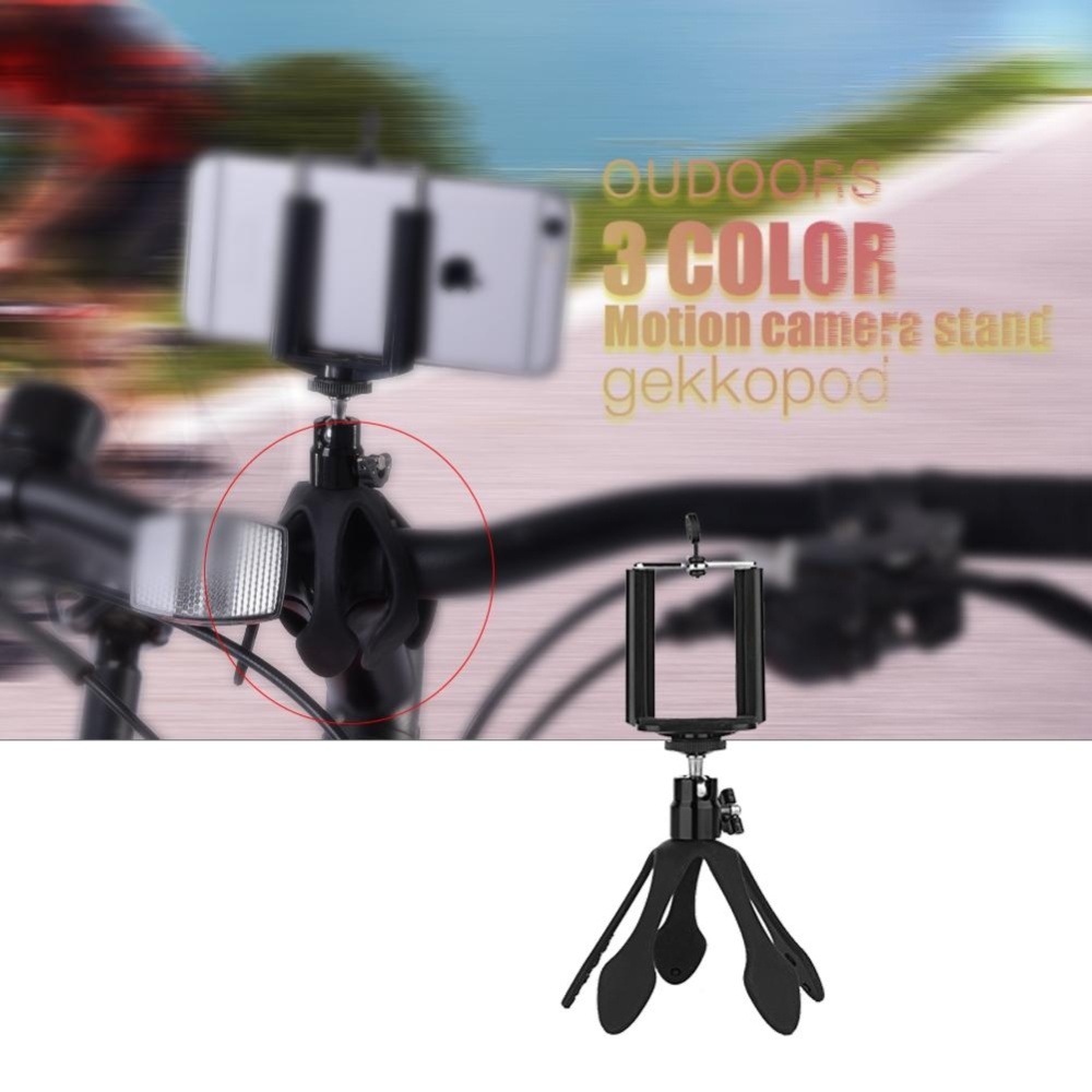 Mini Tripod Mount Portable Flexible Stand Holder with Clip BallHead ( Black)