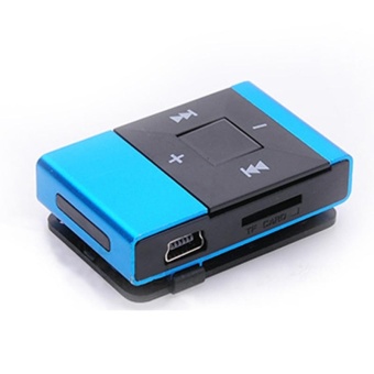 Gambar Mini USB Clip Digital Mp3 Music Player Support 8GB SD TF Card Blue  intl