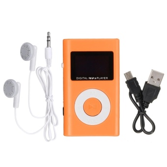 Gambar Mini USB MP3 Music Media Player LCD Screen Support 32GB Micro SD TF Card Slot Orange   intl