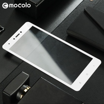 Gambar MOCOLO Silk Print Arc Edge Full Coverage Tempered Glass Screen Protector for Xiaomi Redmi Note 4X   White   intl