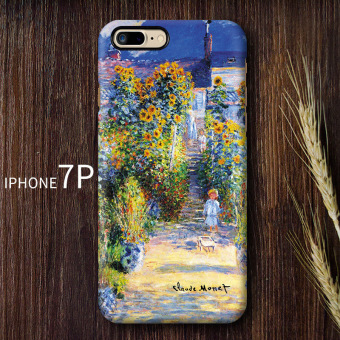 Gambar MONET iphone7 7Plus matte seni lily air set ponsel shell