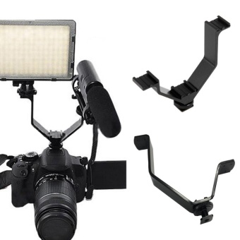 Moonar Kamera DSLR Triple Mount HOT Sepatu V-bentuk Mount