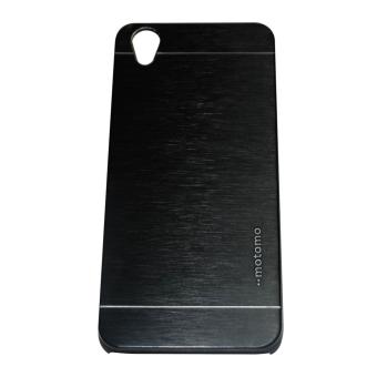 Motomo Hardcase For Oppo Neo 9 A37 Rubber Polycarbonat + MetalHardcase Hard Back Case  Hard Back Cover  Metal Allumunium Case Casing HP  Casing Handphone - Hitam