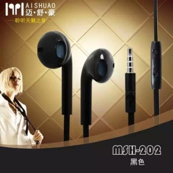 Gambar MSH 202 Handsfree Headset Stereo Universal Earphone universal   Black