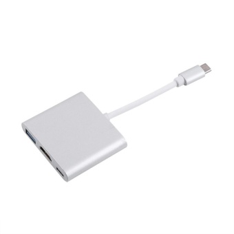 Gambar Multi function USB 3.1 Type C to HDMI Digital MultiportAdapterwithCharging Port (Silver)   intl