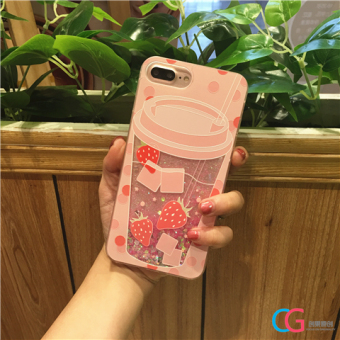 Gambar Musim panas 6 plus iphone7 segar glitter cair shell telepon shell