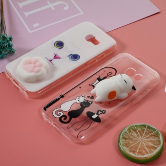 Nail sejumput 3 D silikon licin kucing Paw TPU Case Belakang untuk Samsung .