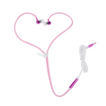 Gambar NBJU_In Ear Earphones fashion Sport Earpieces Metal ZipperHeadphones Microphones Glowing Headset Stereo Handsfree HeadphonesNight Light  Pink   intl