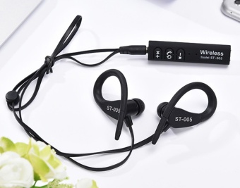 Gambar New Hot ST 005 Bluetooth headset Sport Bluetooth Earphone ForMobile Phone   Black   intl