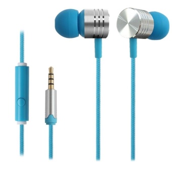 Gambar Newest EF E4 Original In ear Earphones Bass Stereo HeadsetHeadphones for Smartphone MP3 MP4 HD Fidelity with Mic Universal  Blue   intl