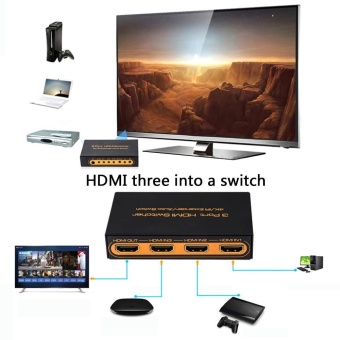 Gambar niceEshop HDMI Switch 3x1,MindKoo 3 In 1 HDMI Switcher Splitter 3D 4K Audio Extractor Supports Manual Switch And IR Wireless Remote Control   intl