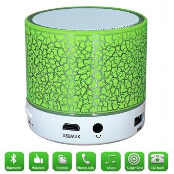 Gambar niceEshop Mini portabel Speaker Bluetooth, Stereo yang luar biasa suara, menambah Bass, Speaker nirkabel jarak jauh, lampu LED warna warni merancang dan membangun Di mikrofon, mendukung USB AUX TF SD kartu, hijau   International