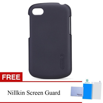 Gambar Nillkin For Blackberry Q10 Super Frosted Shield Hard Case Original   Hitam + Gratis Anti Gores Clear