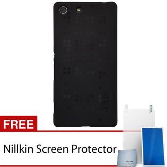 Gambar Nillkin For Sony Xperia M5 Super Frosted Shield Hard Case Original   Hitam + Gratis Anti Gores Clear