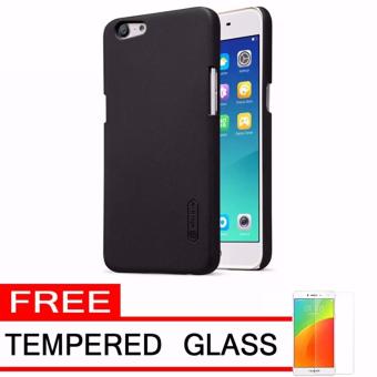 Nillkin Frosted Hard Case Oppo A57 Black – Gratis Tempered Glass  