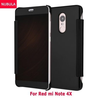Gambar NUBULA New Fashion 360 Degree Luxury Mirror Clamshell Hard Shell Flip Wallet Case For Xiao mi Red mi Note 4X, Soft Leather Flip Wallet Smart View Mirror Clear View Full Cover Case   intl