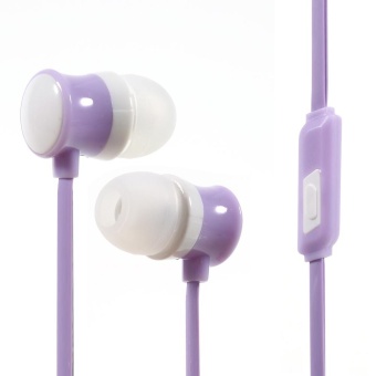 Gambar NXE 3.5mm In ear Universal Wired Hands Free Earphones with Line in Button   Purple   intl